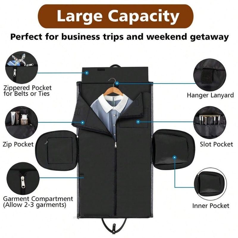 Convertible Luggage Duffle Travel Bag For Men - Black - 45L